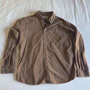 Columbia Men's Brown Plaid Casual Shirt